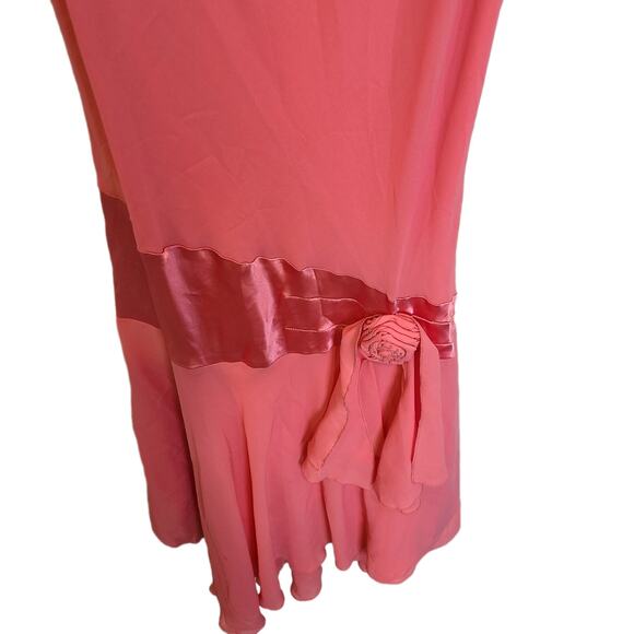 Vintage Jonathan Martin Dress Cowl Neck Fairycore Assymetric Satin Sash 12 - Picture 3 of 7